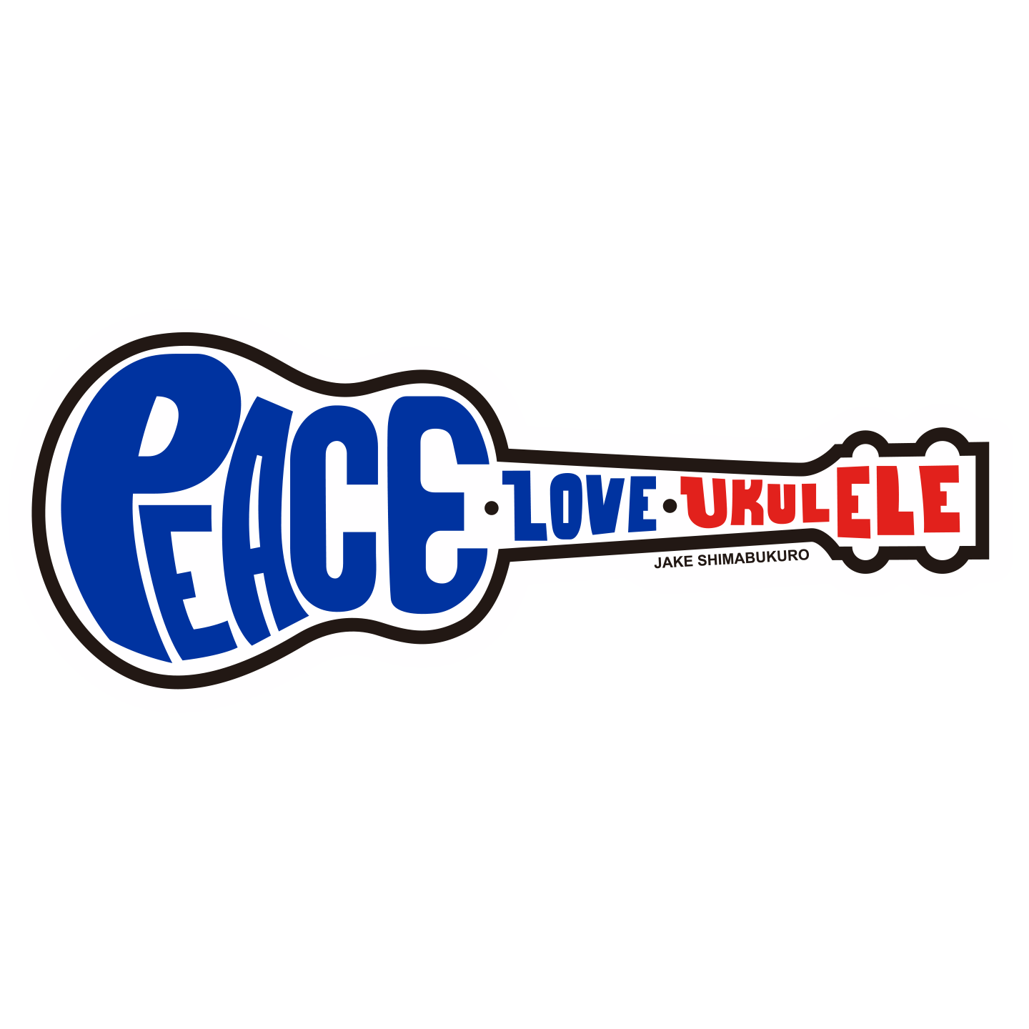 Peace Love Ukulele Sticker - NEW Colors Available!