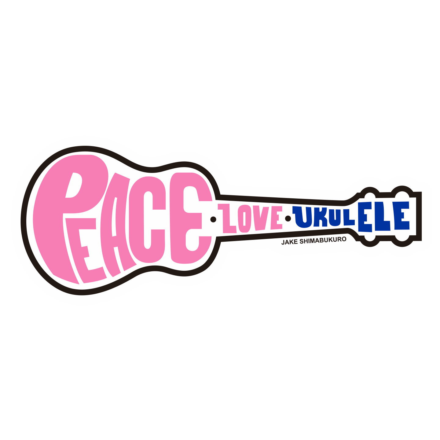 Peace Love Ukulele Sticker - NEW Colors Available!