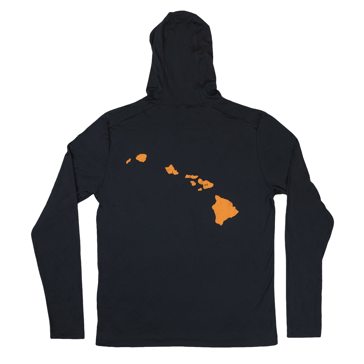 “Black Rainbow With Islands” Long Sleeve 50 SPF Lightweight Black Hoodie